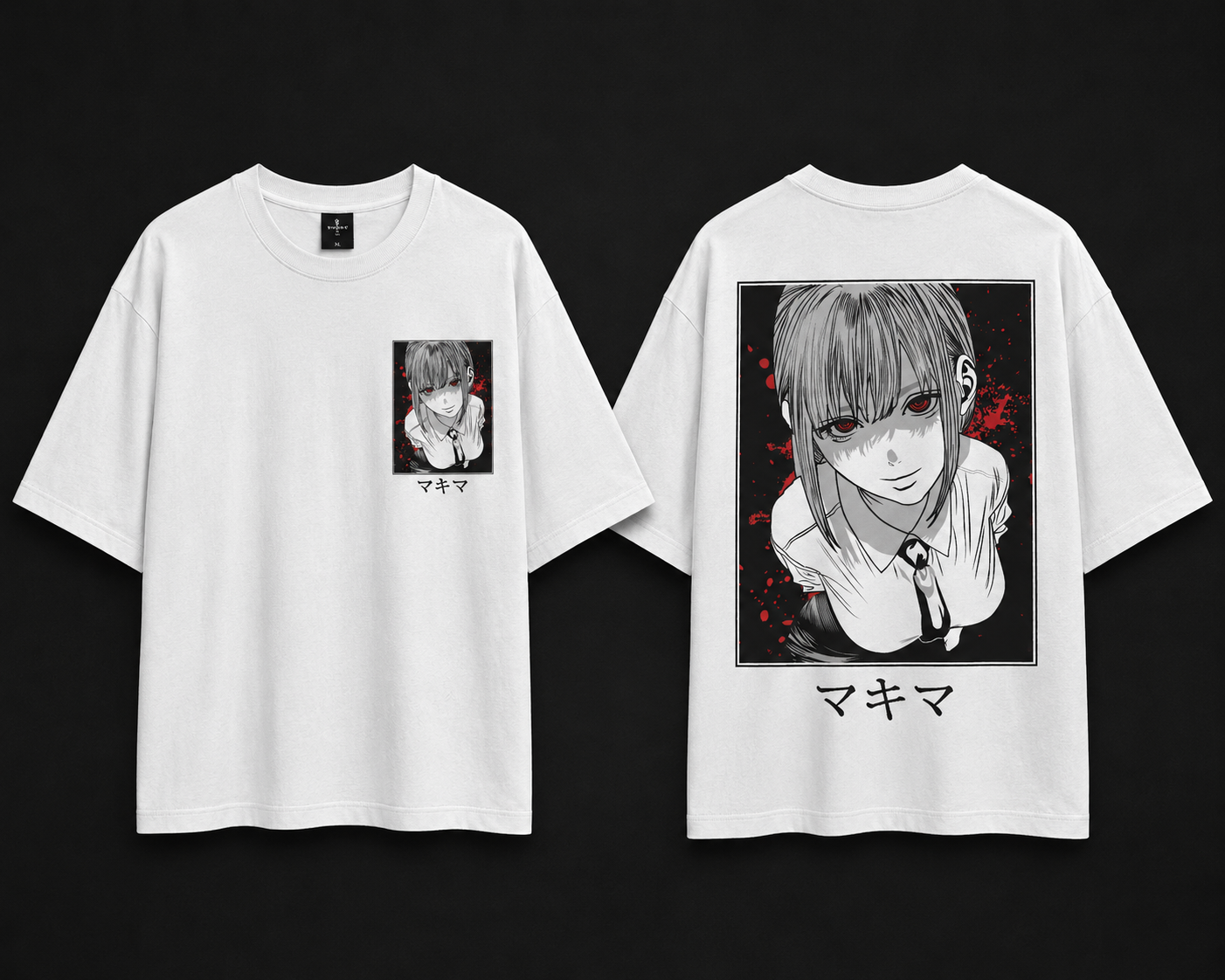 Makima Anime Oversized T-Shirt | Chainsaw Man Inspired Graphic Tee | Japanese Streetwear Unisex
