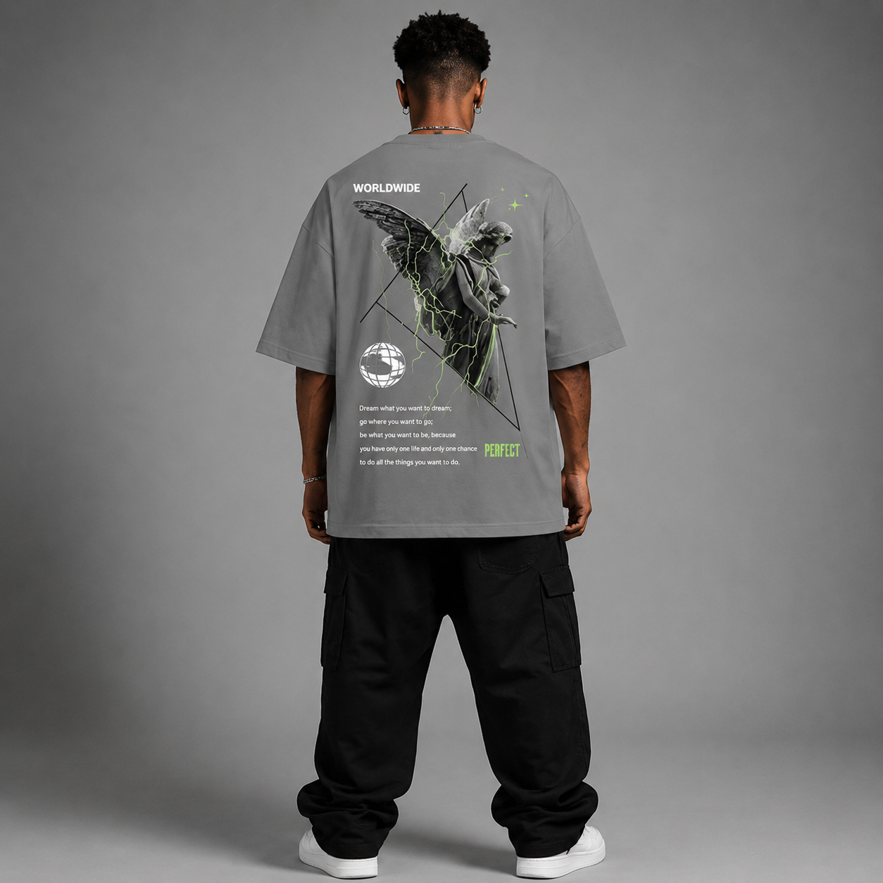 Oversized Compass Graphic T-Shirt – Premium Black Streetwear Tee