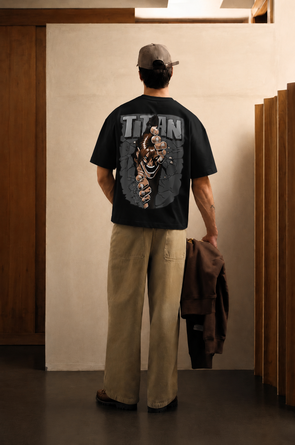 Streetwear Anime Print Black T-Shirt