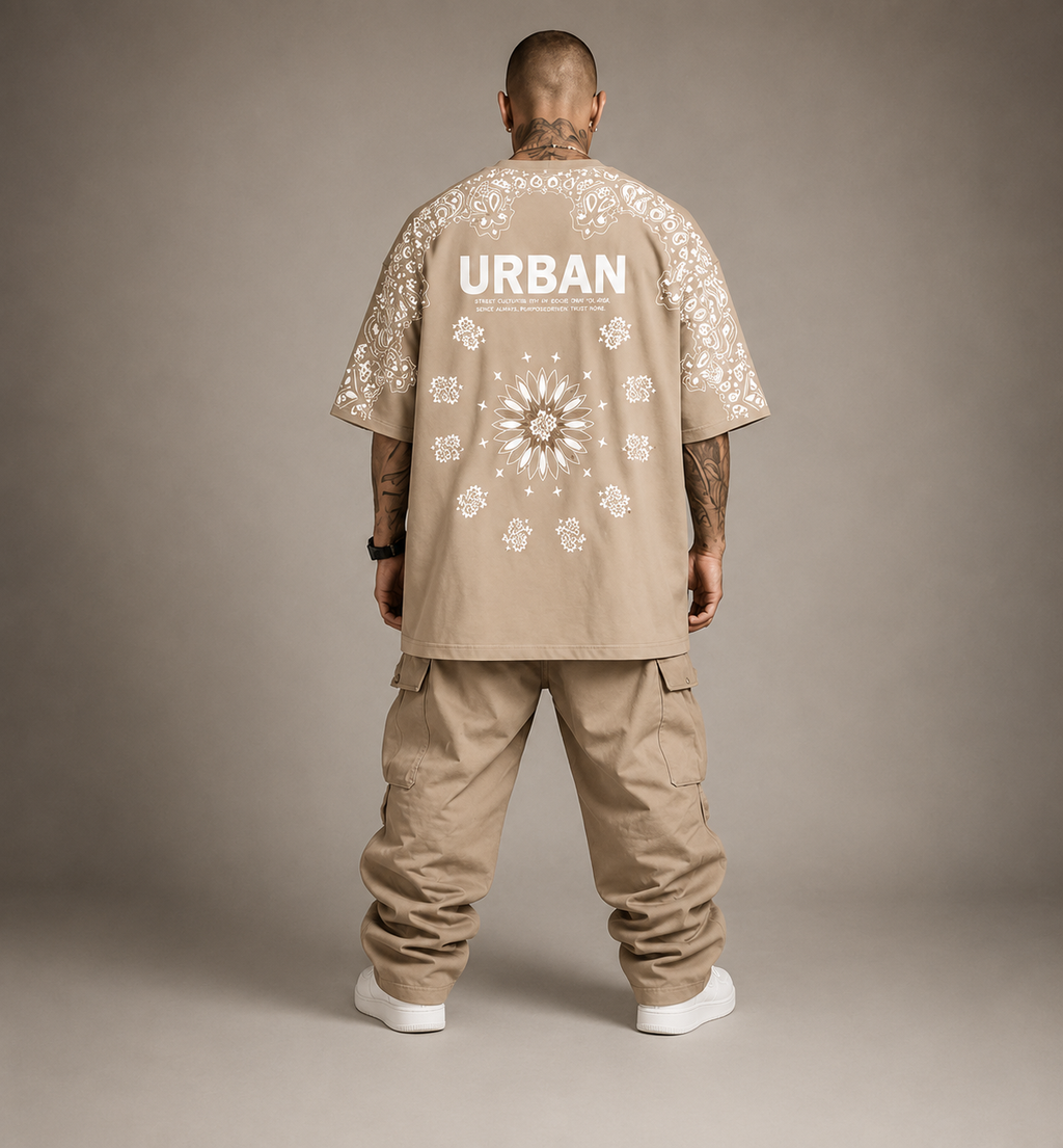 Urban Bandana Oversized Black T-Shirt – Premium Streetwear Edition