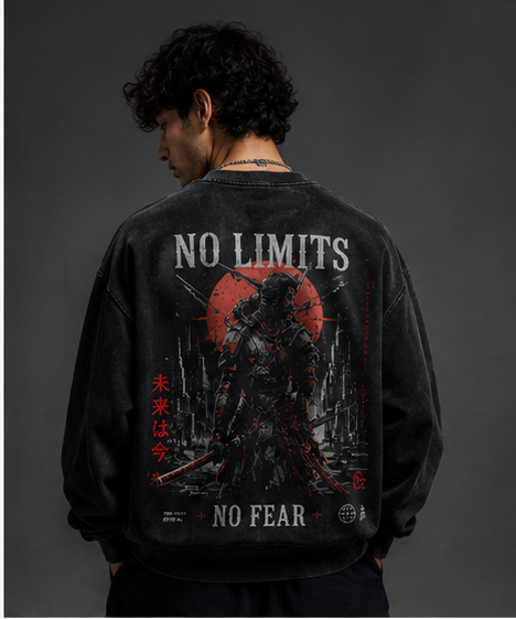 No Limits No Fear Oversized Crewneck Sweatshirt