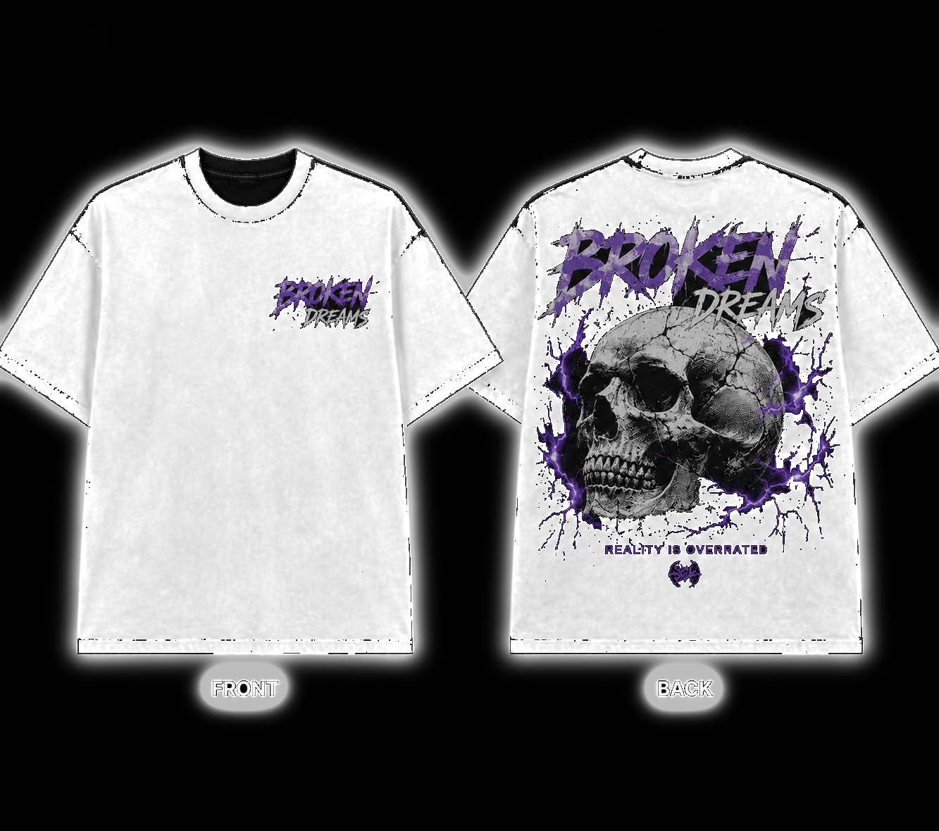 Broken Dreams Skull Graphic Oversized T-Shirt | Vintage Washed Streetwear Tee
