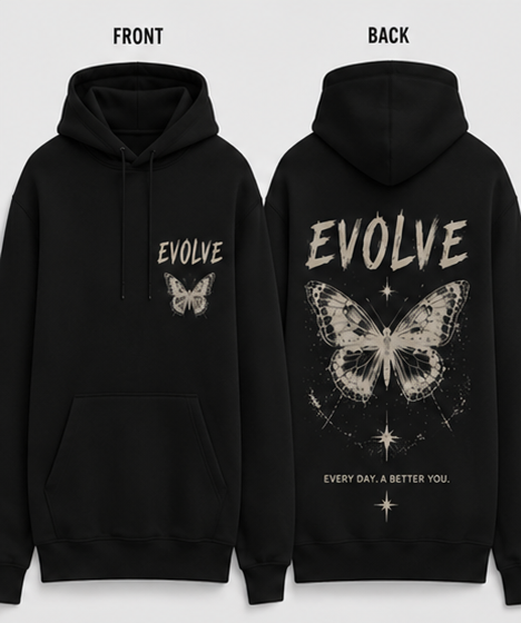 EVOLVE Butterfly Oversized Hoodie – Premium Heavyweight Streetwear Hoodie