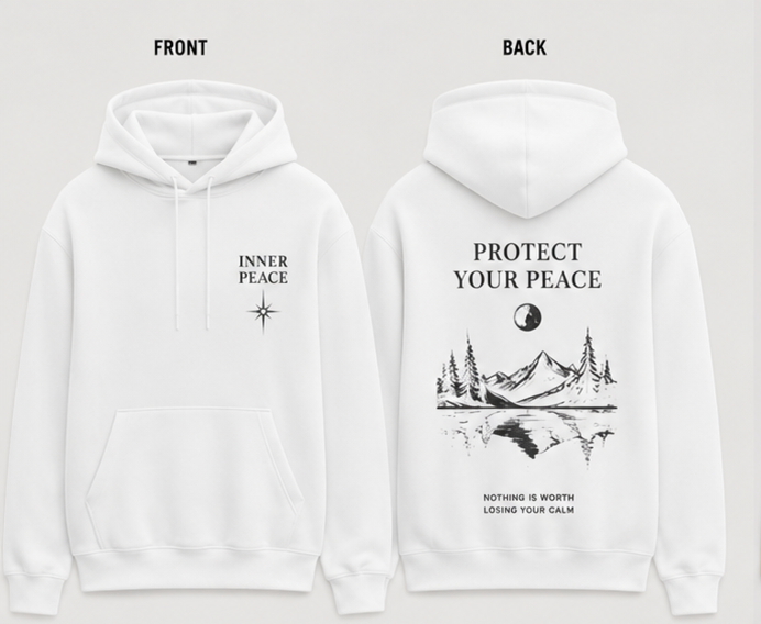 Protect Your Peace Oversized Graphic Hoodie – Inspirational Streetwear Pullover