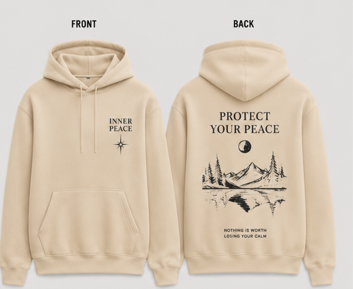 Protect Your Peace Oversized Graphic Hoodie – Inspirational Streetwear Pullover