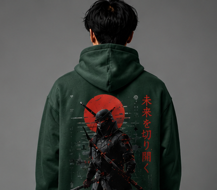 Cyber Samurai Hoodie – Japanese Streetwear Oversized Hoodie