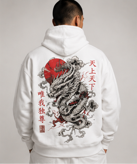 Bold Japanese dragon artwork meets premium heavyweight comfort. Designed for modern streetwear enthusiasts who want a statement piece with powerful visual impact.