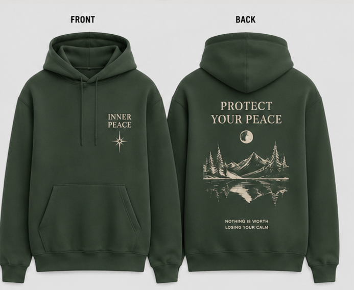 Protect Your Peace Oversized Graphic Hoodie – Inspirational Streetwear Pullover