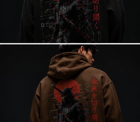 Cyber Samurai Hoodie – Japanese Streetwear Oversized Hoodie