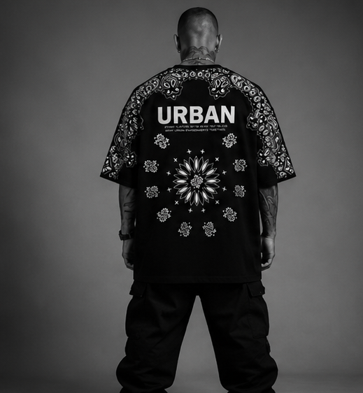 Urban Bandana Oversized Black T-Shirt – Premium Streetwear Edition