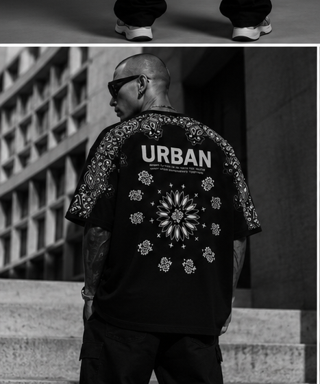 Urban Bandana Oversized Black T-Shirt – Premium Streetwear Edition