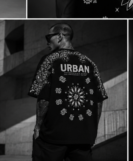 Urban Bandana Oversized Black T-Shirt – Premium Streetwear Edition