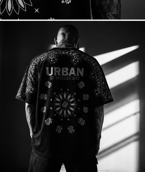 Urban Bandana Oversized Black T-Shirt – Premium Streetwear Edition