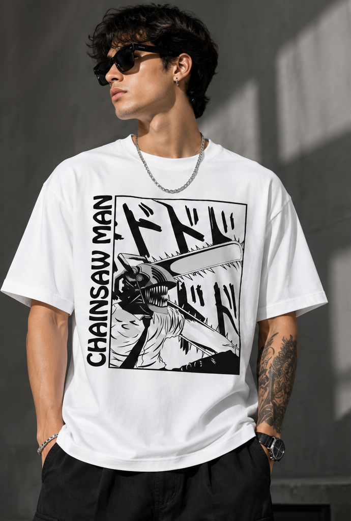 Streetwear Anime Print Black T-Shirt