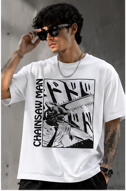 Streetwear Anime Print Black T-Shirt