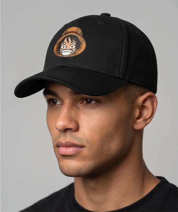 Anime Embroidered Black Baseball Cap – Premium Adjustable Snapback Hat