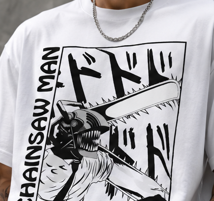 Streetwear Anime Print Black T-Shirt