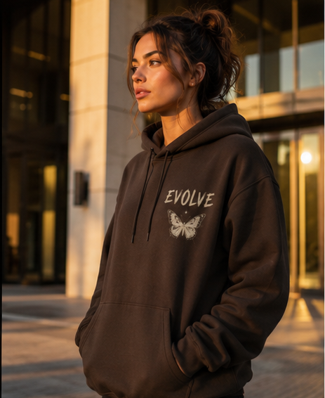EVOLVE Butterfly Oversized Hoodie – Premium Heavyweight Streetwear Hoodie
