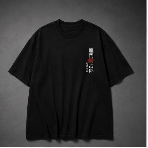 Demon Slayer Tanjiro Oversized Anime Graphic T-Shirt – Premium Black Streetwear Tee