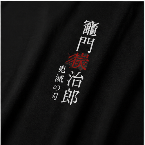 Demon Slayer Tanjiro Oversized Anime Graphic T-Shirt – Premium Black Streetwear Tee