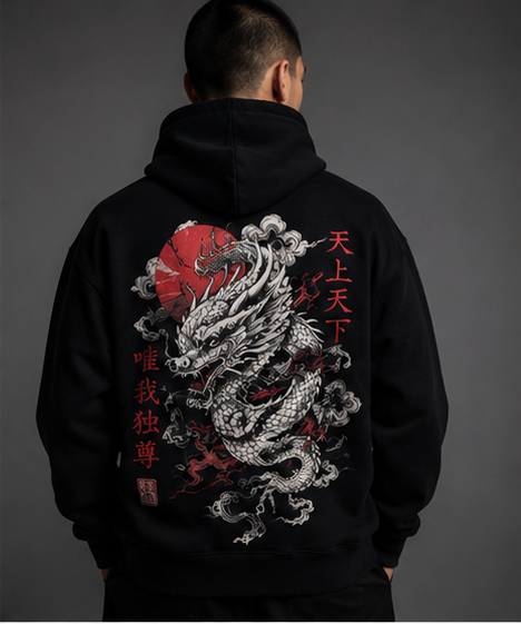 Bold Japanese dragon artwork meets premium heavyweight comfort. Designed for modern streetwear enthusiasts who want a statement piece with powerful visual impact.