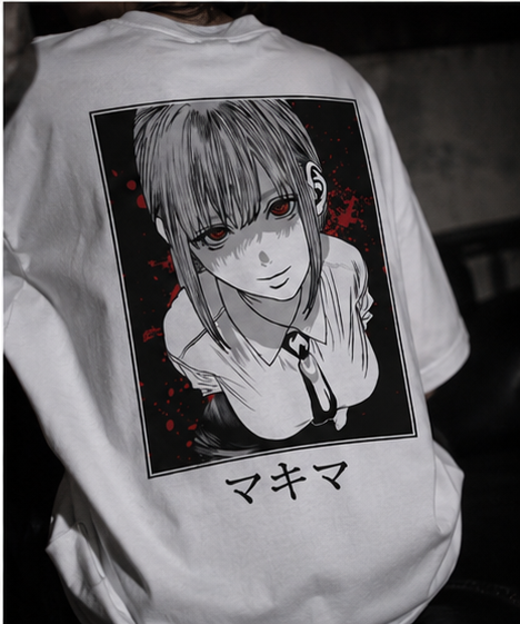 Makima Anime Oversized T-Shirt | Chainsaw Man Inspired Graphic Tee | Japanese Streetwear Unisex