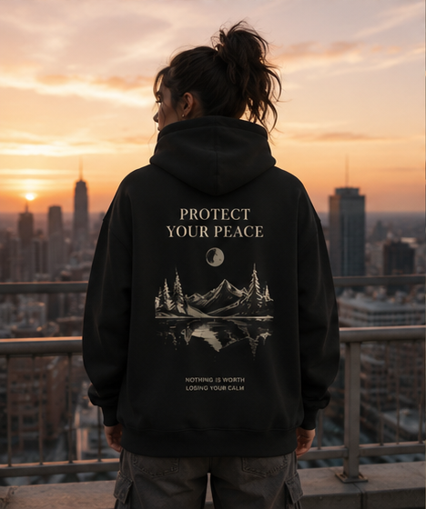 Protect Your Peace Oversized Graphic Hoodie – Inspirational Streetwear Pullover