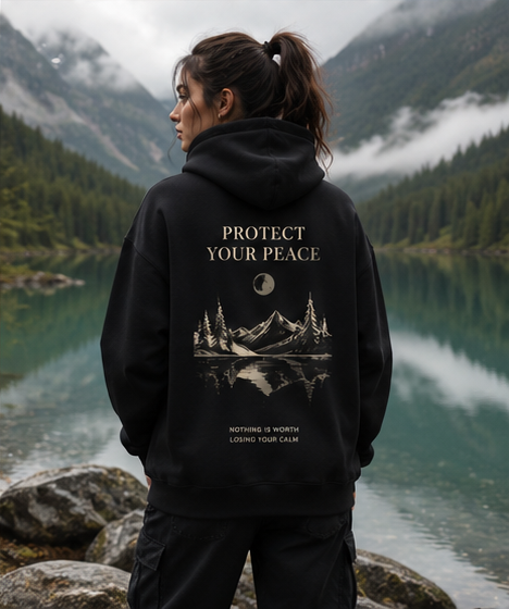 Protect Your Peace Oversized Graphic Hoodie – Inspirational Streetwear Pullover