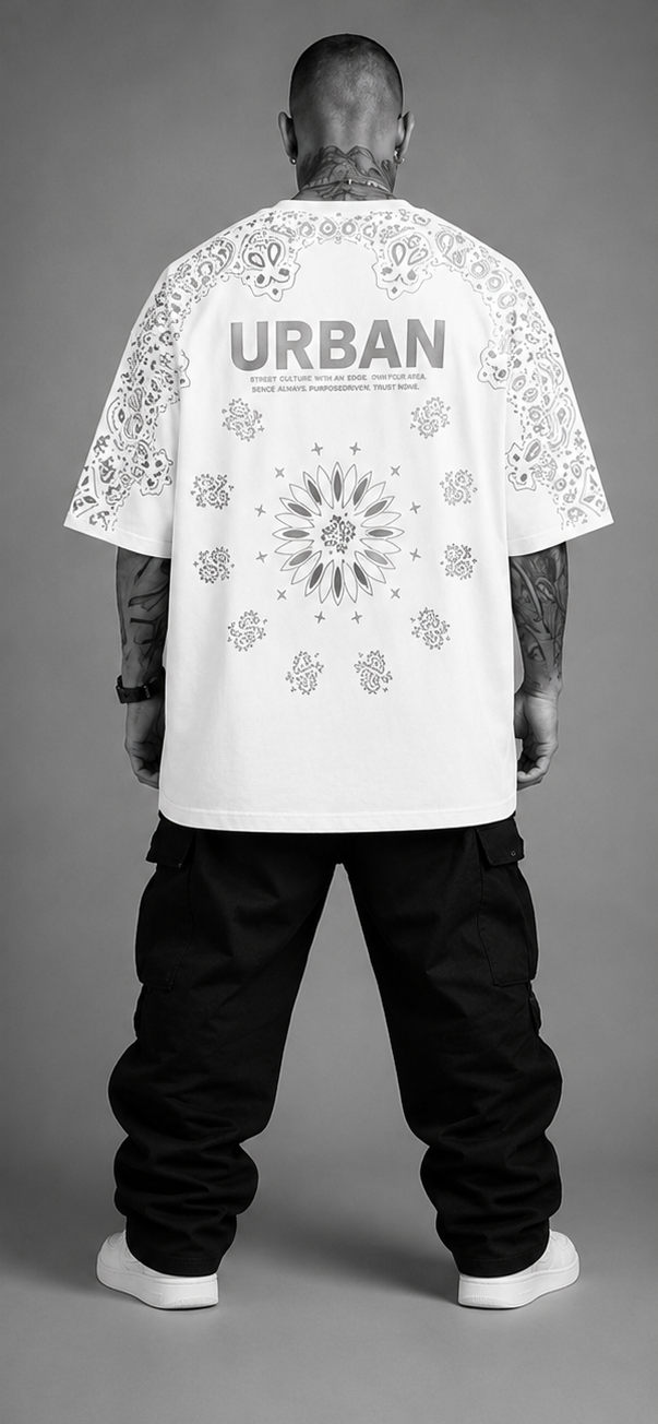 Urban Bandana Oversized Black T-Shirt – Premium Streetwear Edition
