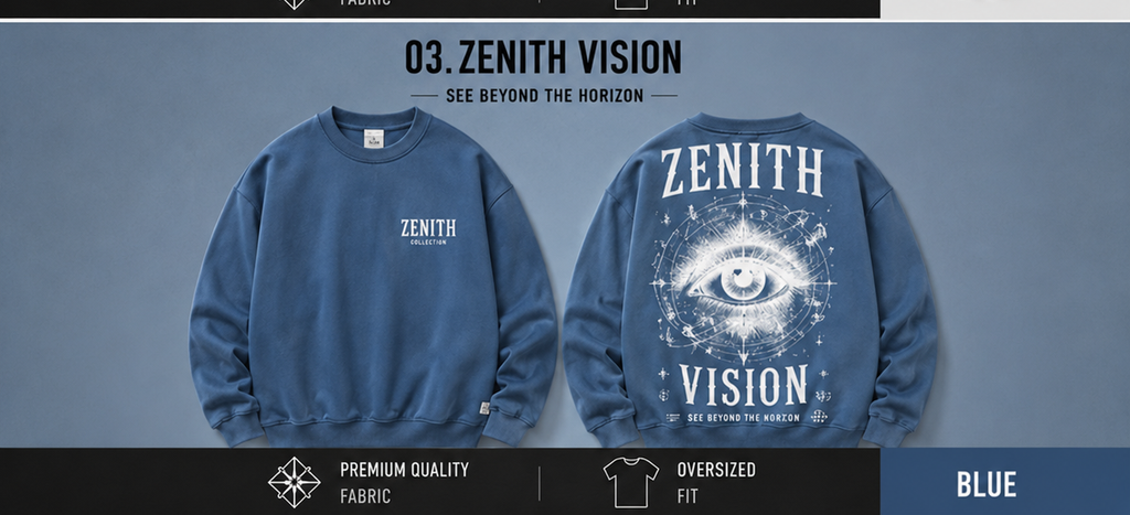 Zenith Vision Eye Graphic Oversized Sweatshirt – White