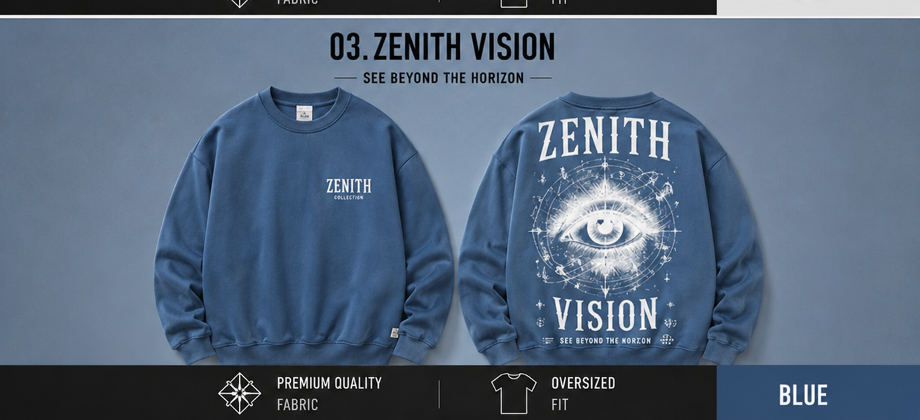 Zenith Vision Eye Graphic Oversized Sweatshirt – White